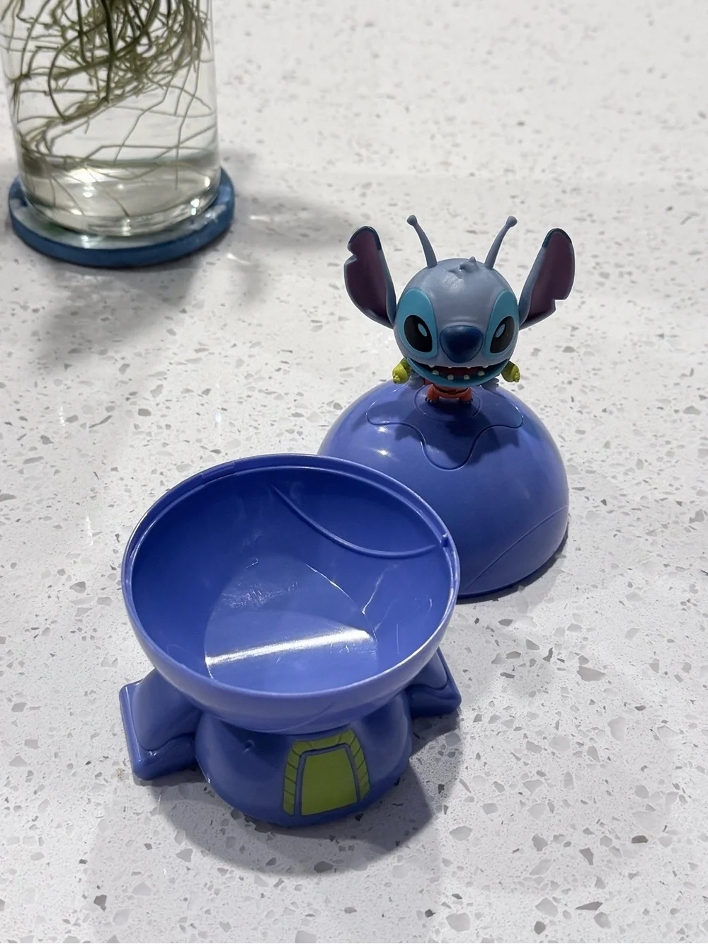 Disney Lilo & Stitch Blue Stitch Figure Toy with Spaceship Display Box